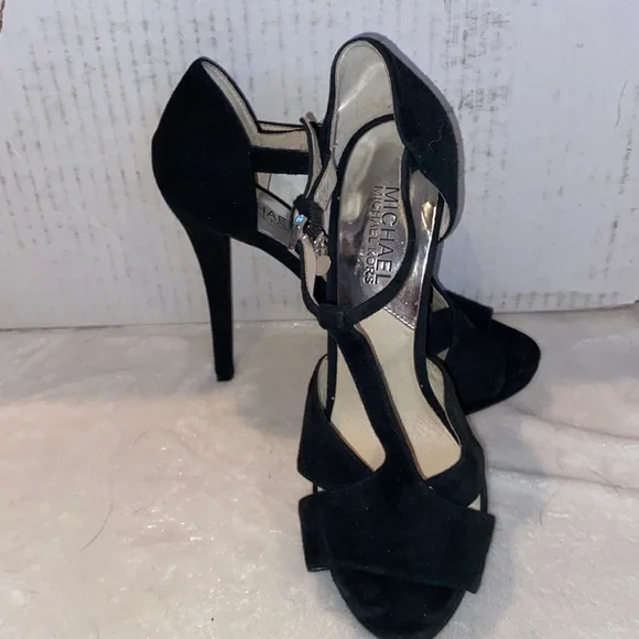 Michael Kors Black Open Toe Heels - Picture 1 of 4